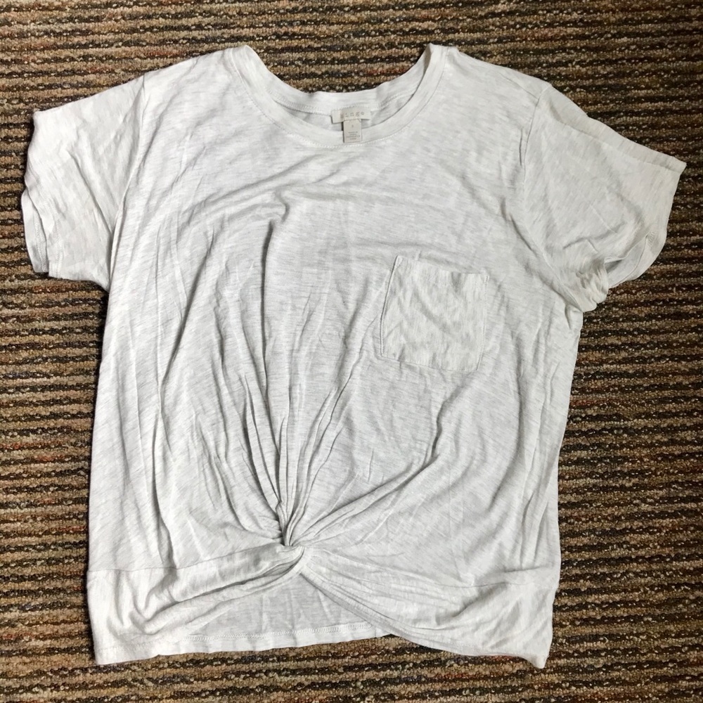 HINGE Small loose grey tee. Knotted. Barely worn.